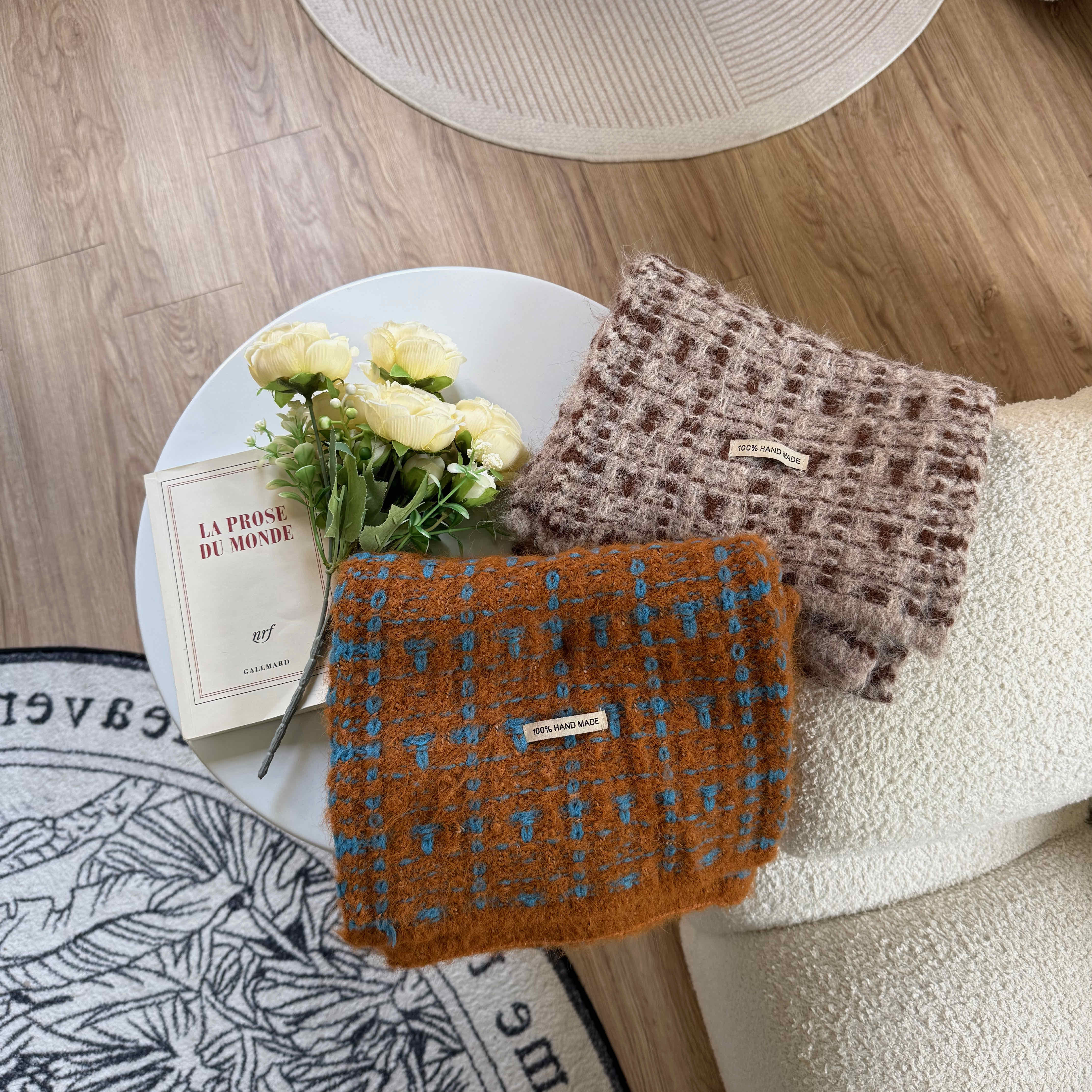 🇰🇷復古撞色線條圍巾｜2 color