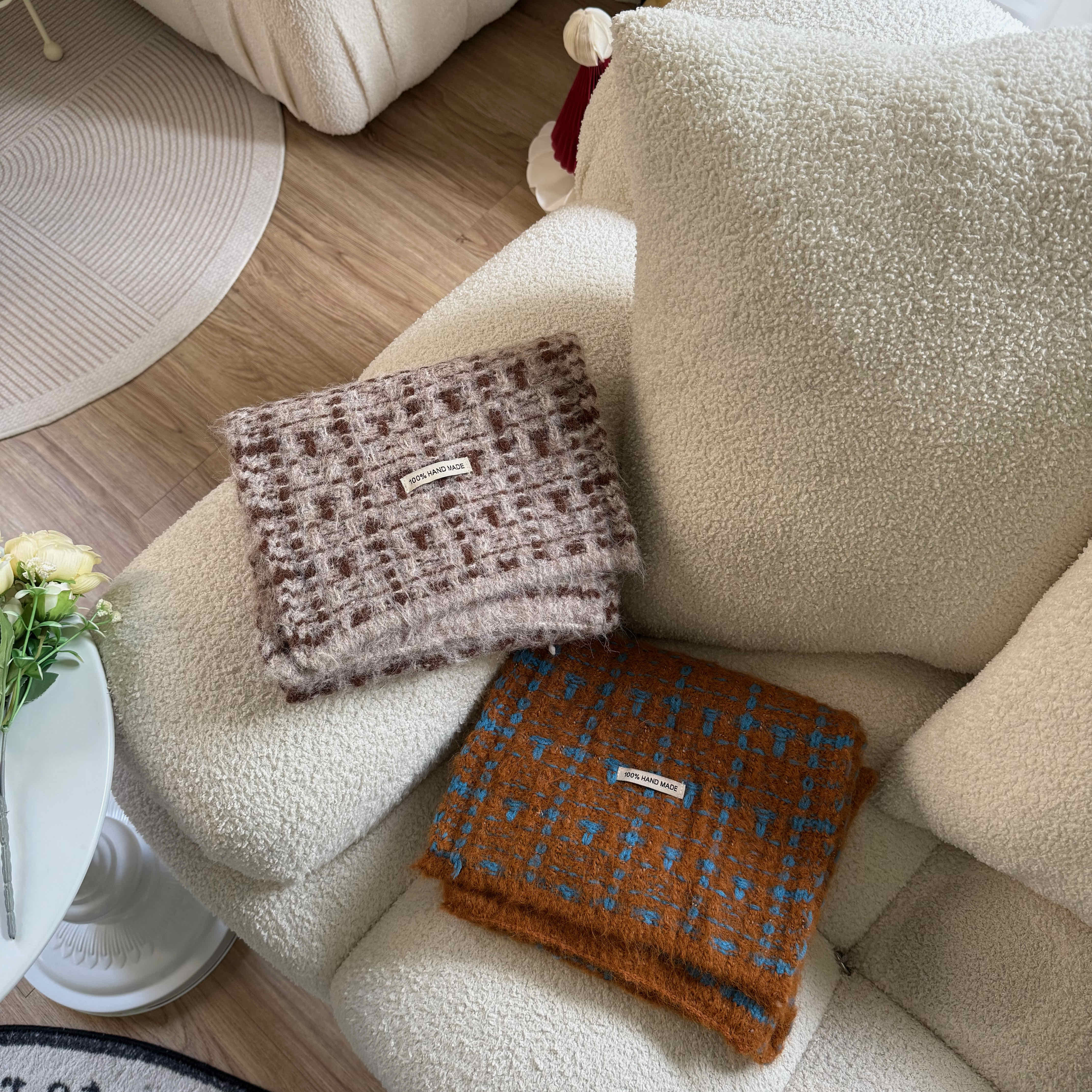 🇰🇷復古撞色線條圍巾｜2 color