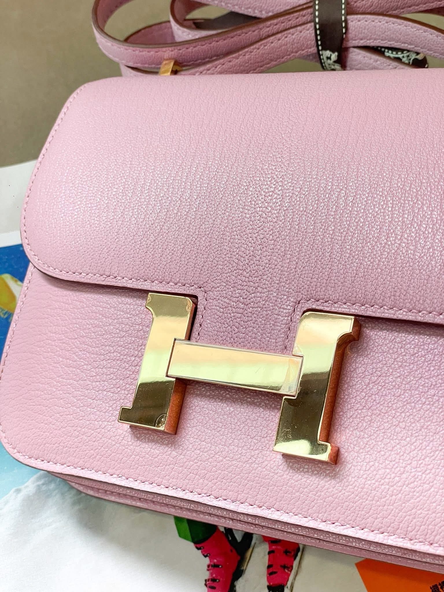 Preloved Constance Mini Chèvre Mysore Leather X9 Mauve Sylvestre RGHW HK$7x,xxx  (HK$2,000 即時落訂)