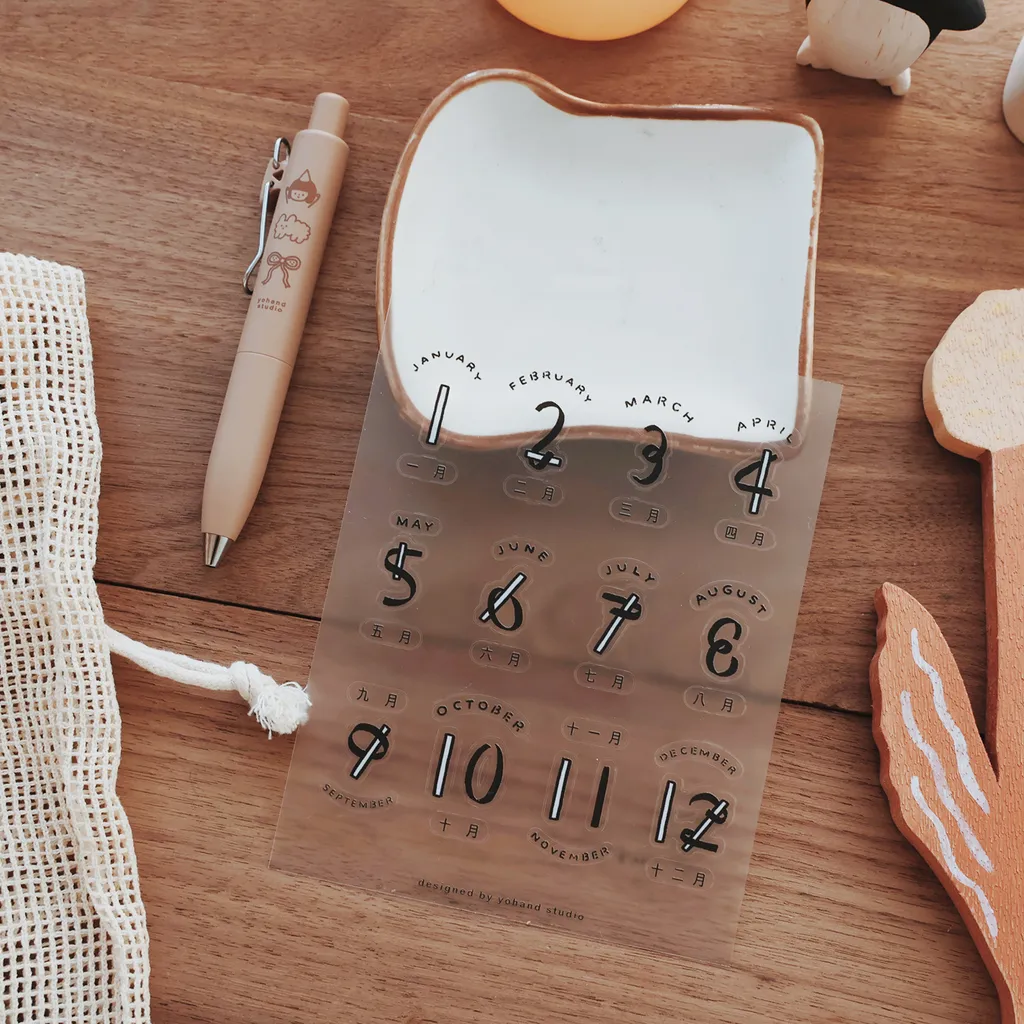 黑白數字 / 月份貼紙｜右手超人 台灣