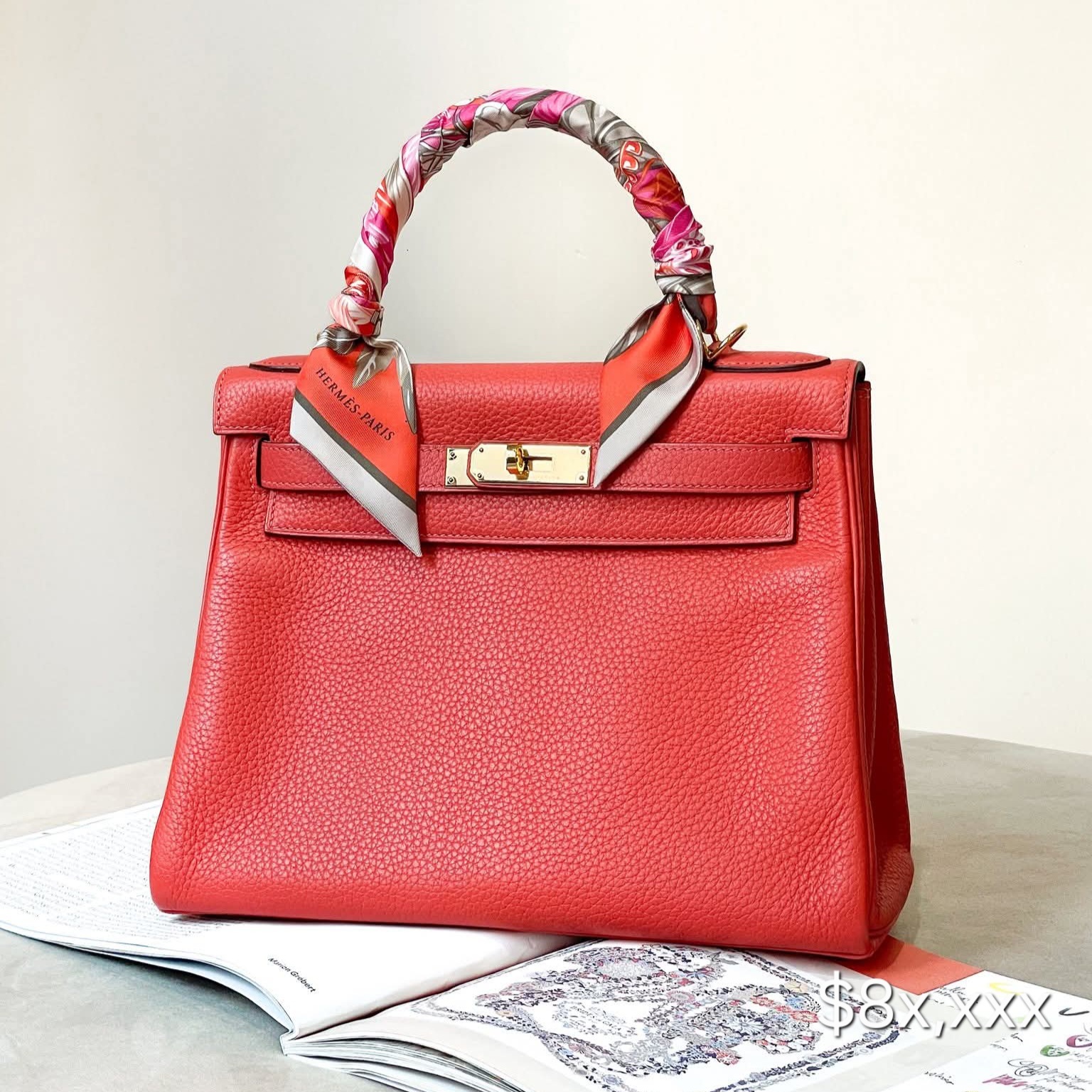 Preloved Hermès Kelly 28 Togo Capucine GHW HK$8x,xxx  (HK$2,000 即時落訂)