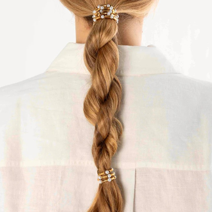 1SB0725-331 SCRUNCHIE IS BACK Bambou Bracelet - Gold (A-EU-E)