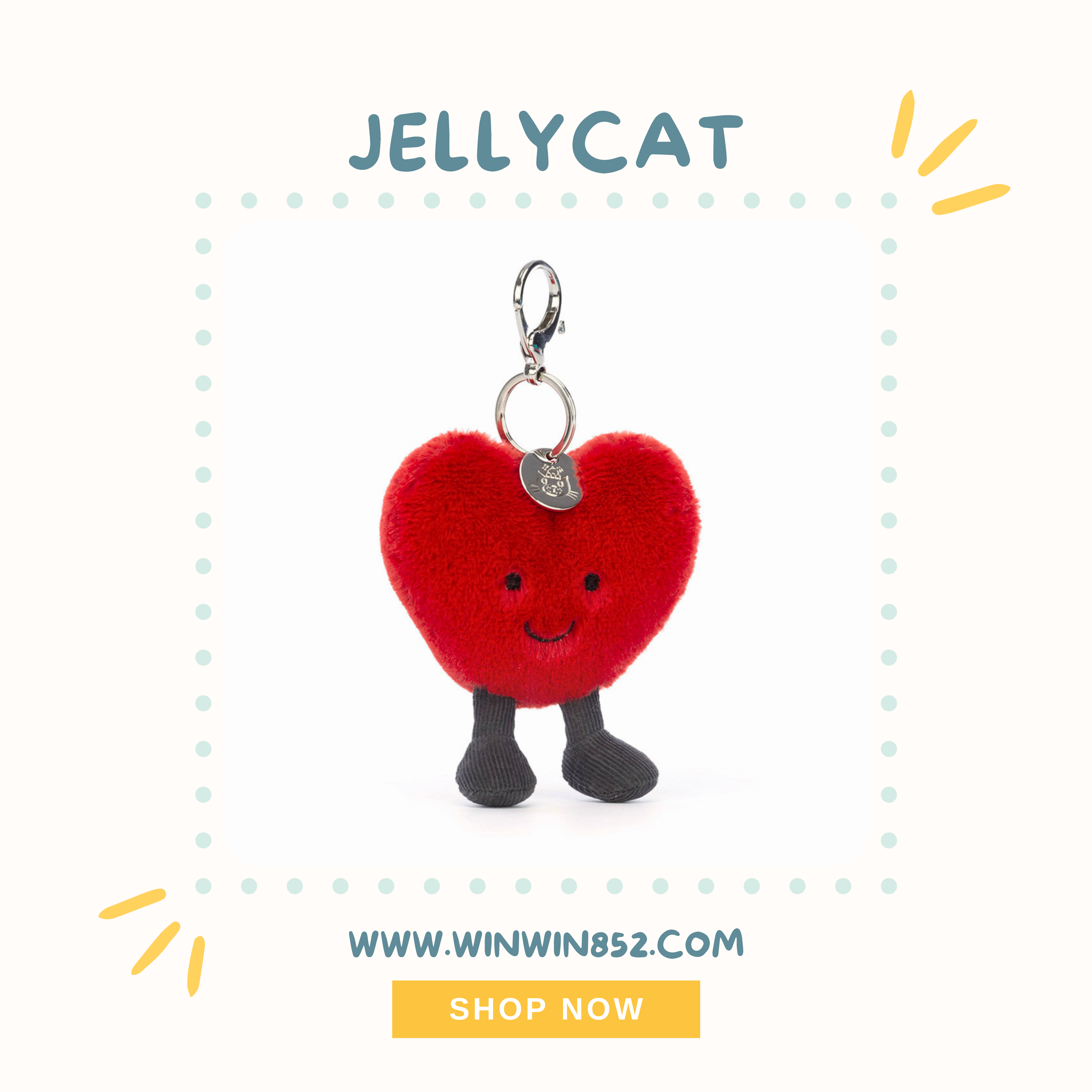 Jellycat Amuseables Heart Bag Charm
