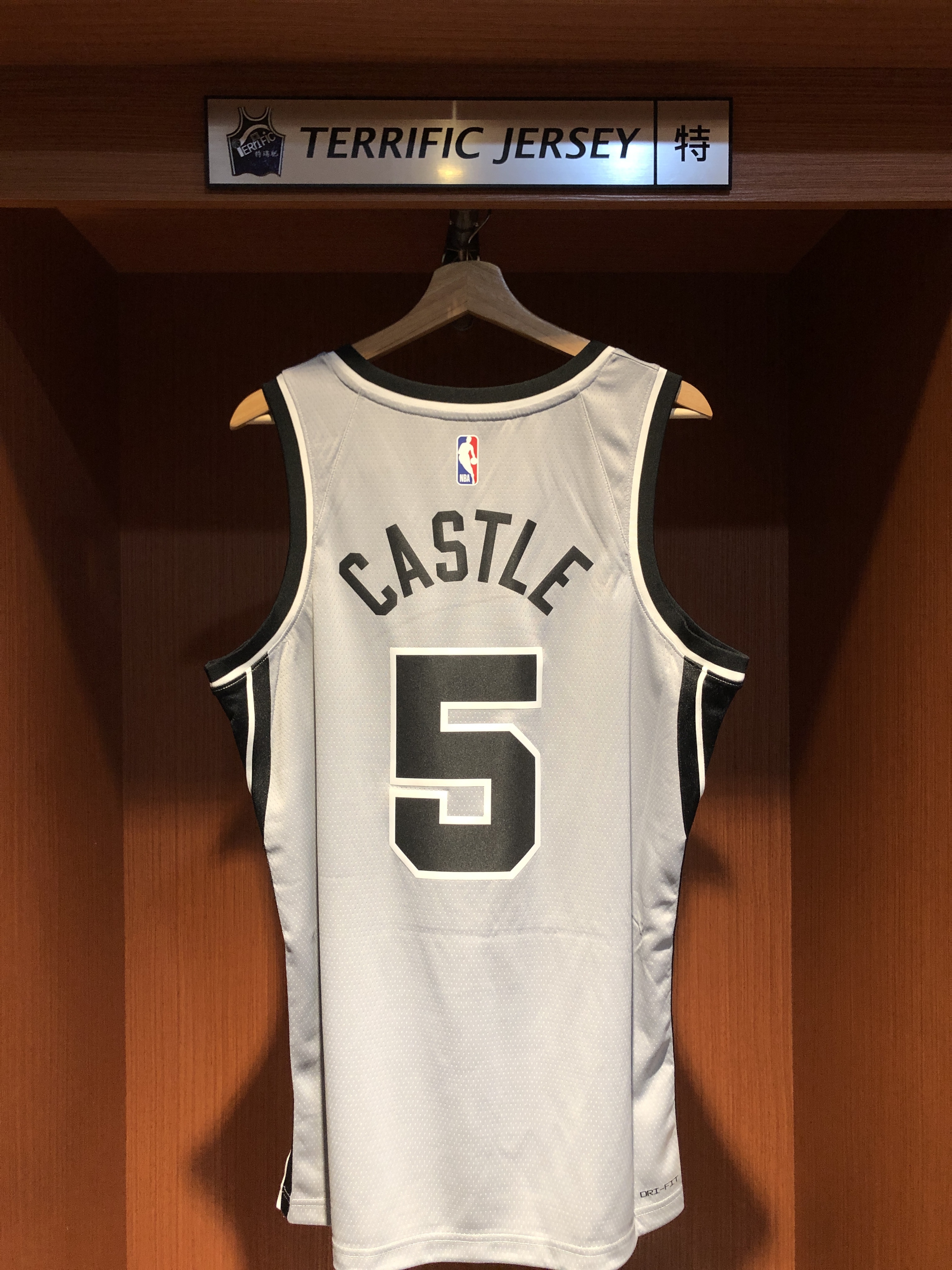 NBA球衣 Stephon Castle 聖安東尼奧馬刺灰 Statement Jordan Swingman 球迷版 熱轉印 全新