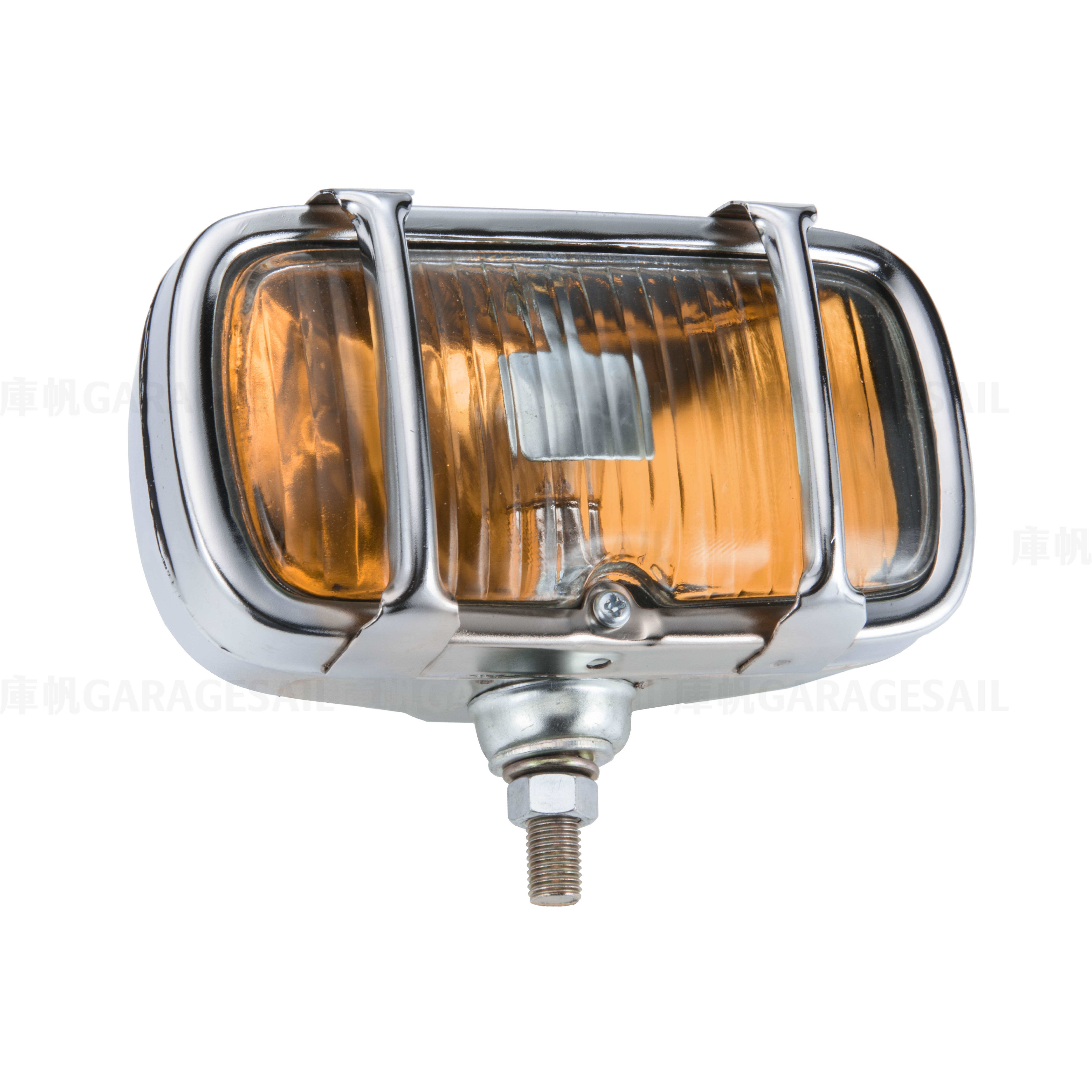 長方形 下鎖式 復刻 保桿大燈 銀