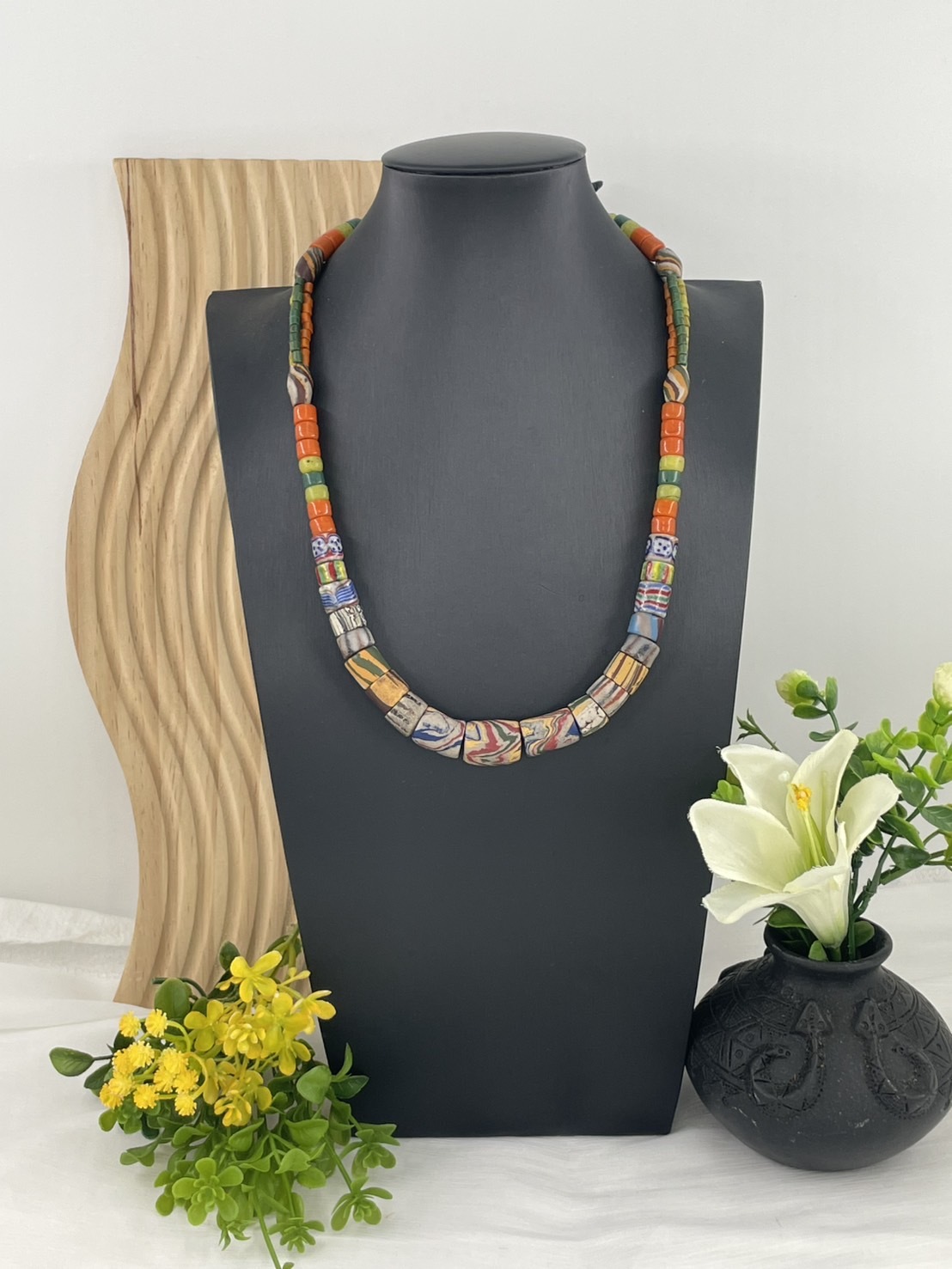 W-No.28 傳統花珠單串短鍊 52cm