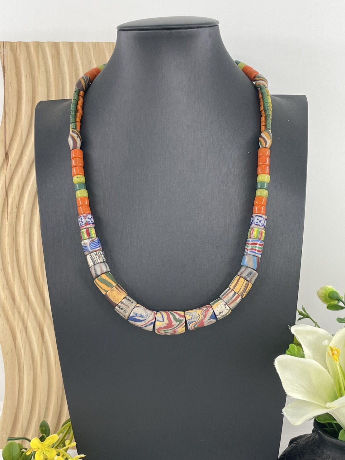 W-No.28 傳統花珠單串短鍊 52cm