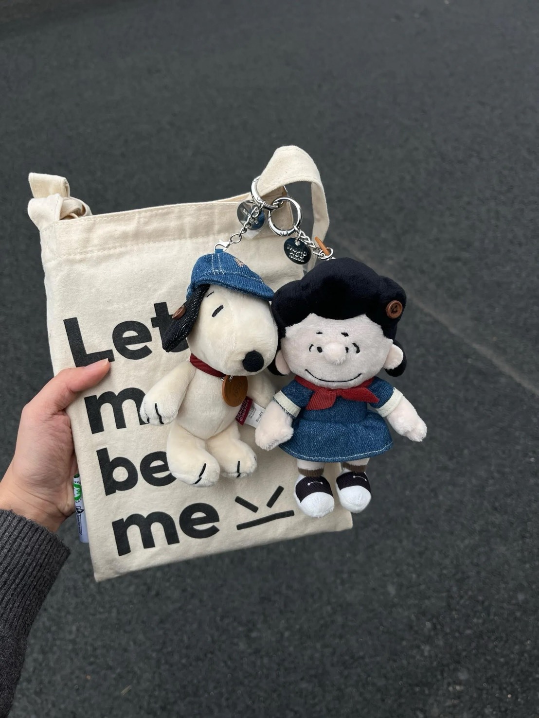 PEANUTS 正版授權 史努比 丹寧系列 毛絨 鑰匙圈 吊飾 4款