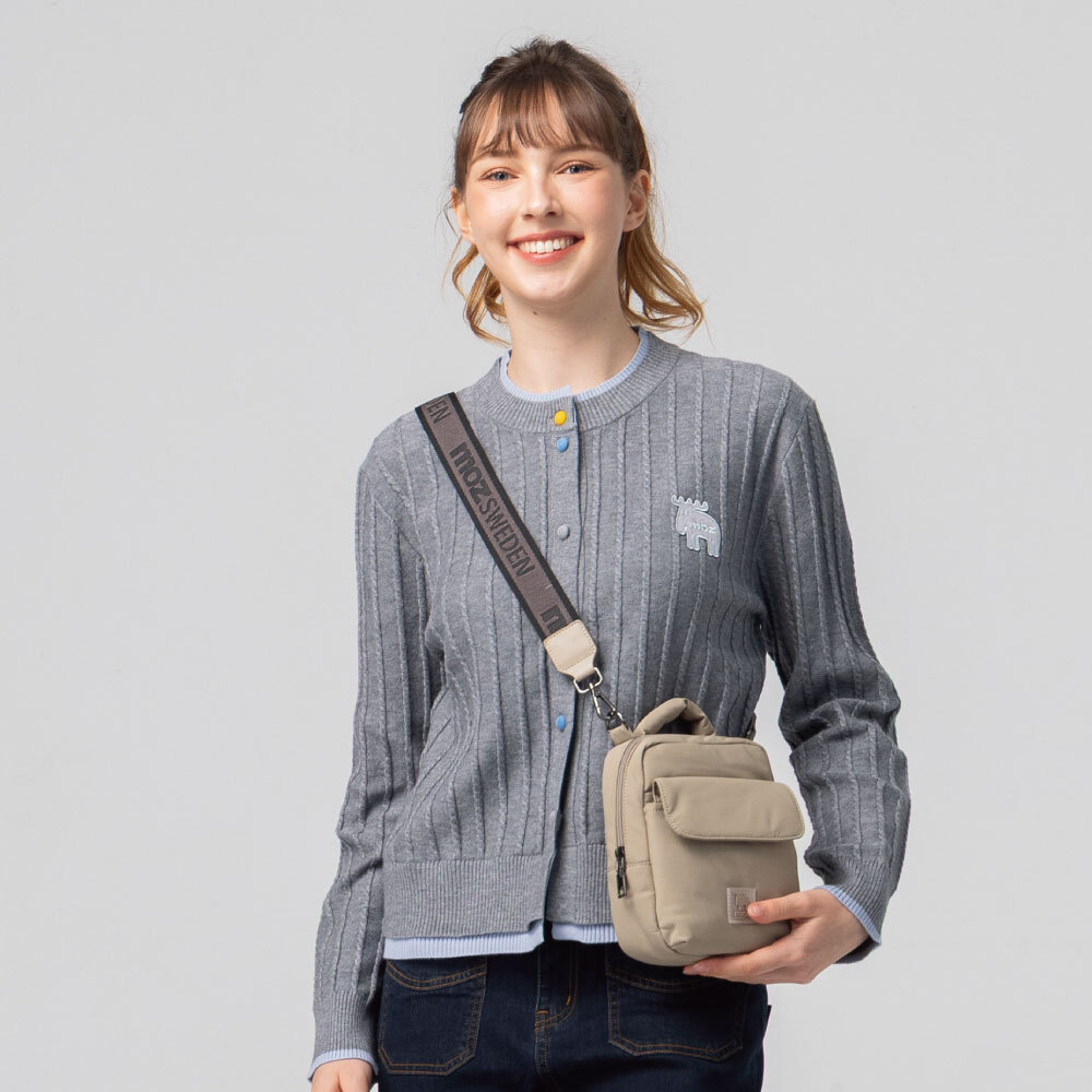 圓領 針織外套-霧灰藍