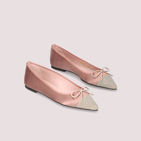 1PB0109-027 [PRETTY BALLERINAS] Ella Ballet Flats Pink Fabrics #51629_A (BR)