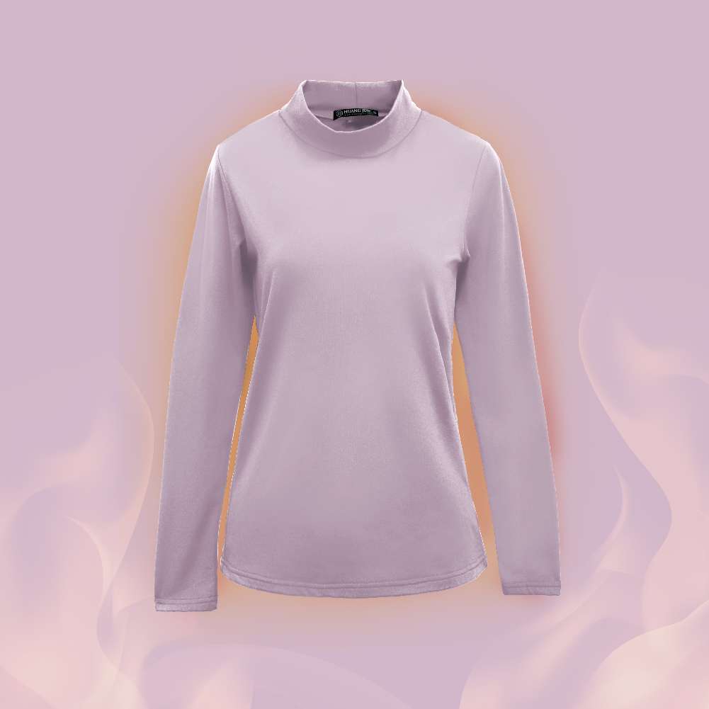 【立領】速暖絨保暖衣3.0-粉紫