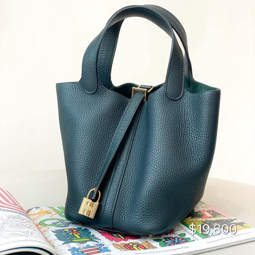 Preloved Hermès Picotin 18 TC Leather Vert Cypress GHW HK$19,800  (HK$2,000 即時落訂)
