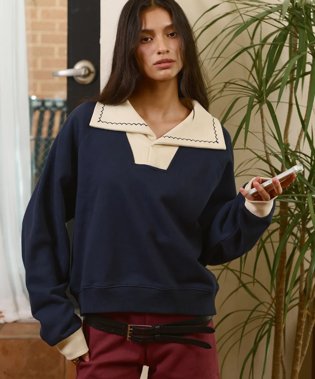 BITTER CELLS Pitter Collar Sweatshirt