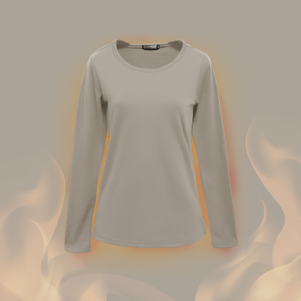 【圓領】速暖絨保暖衣3.0-燕麥奶