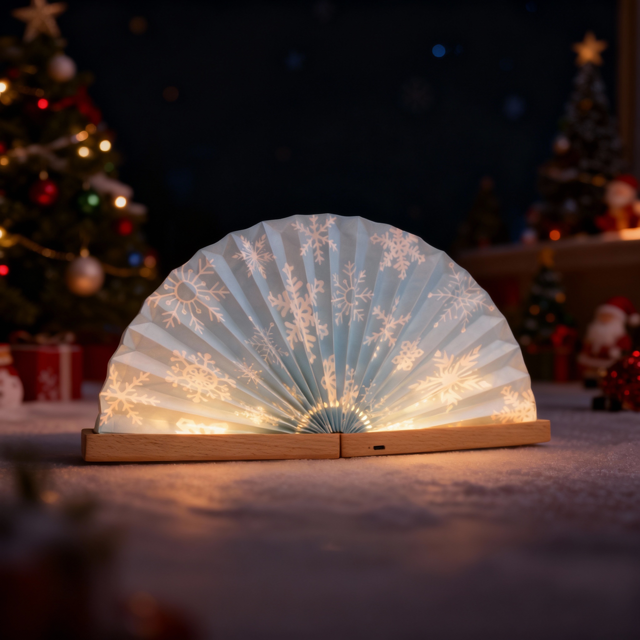 Christmas Origami fan-shaped Light (Small) - Snowflakes