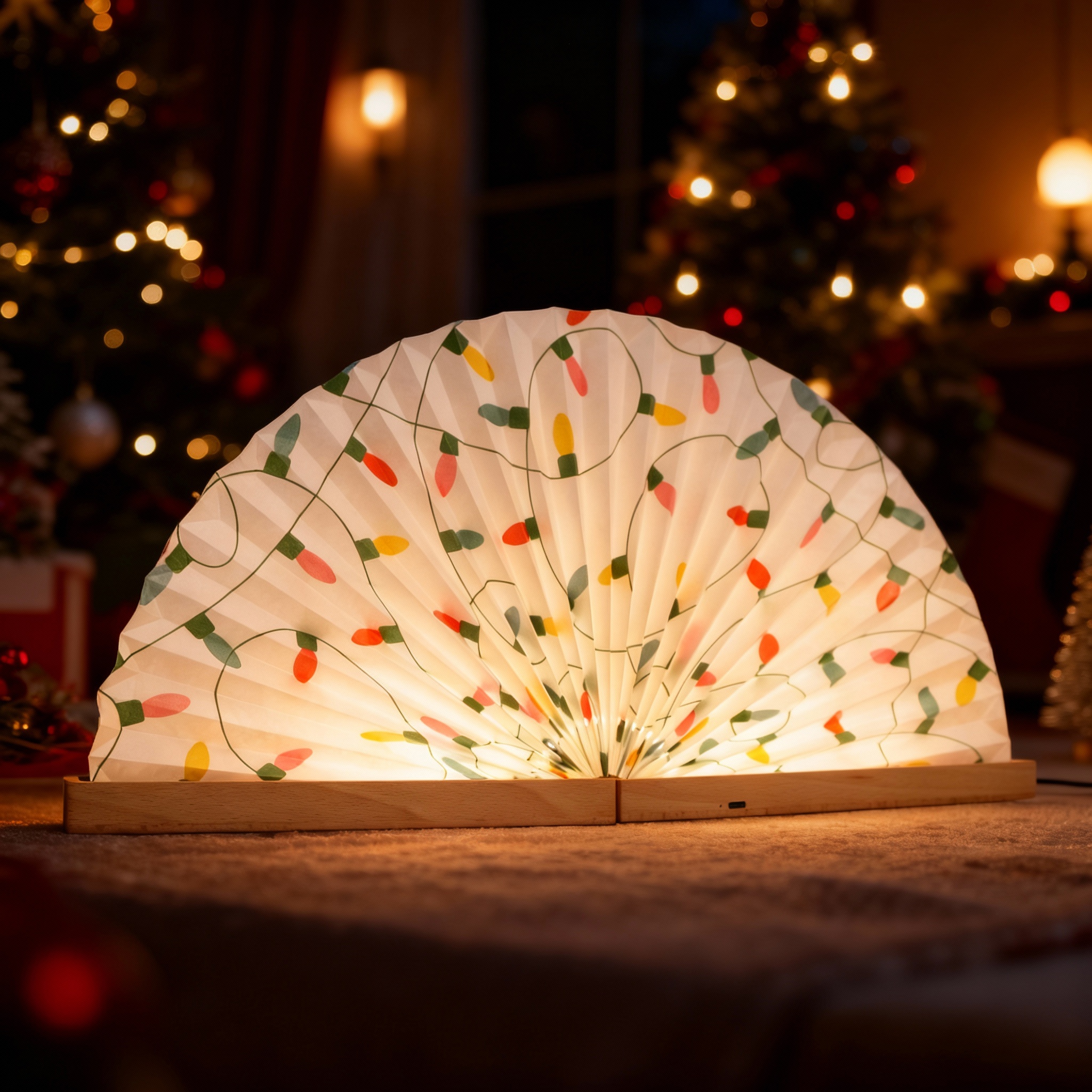 Christmas Origami fan-shaped Light (Large) - Christmas light string
