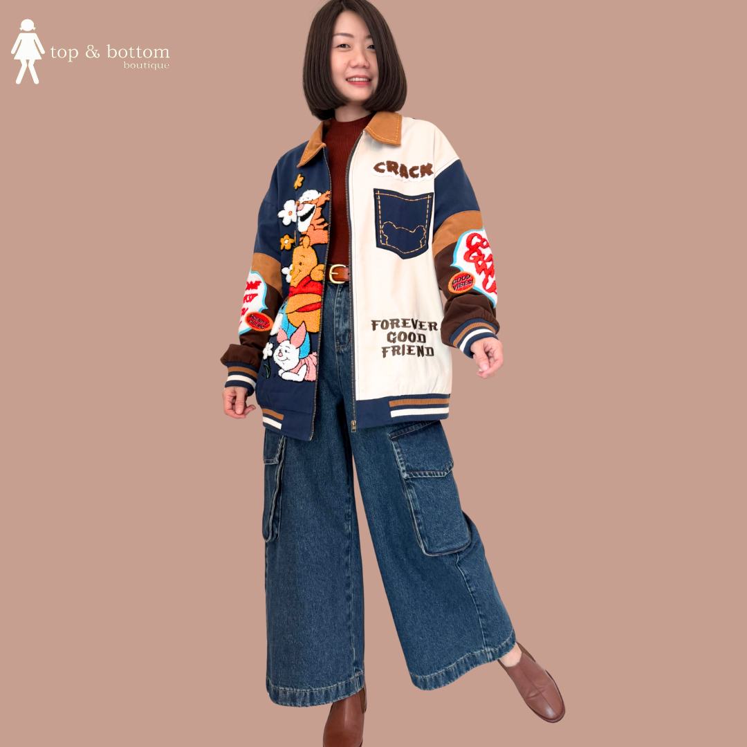 DENIM CARGO WIDE LEG JEANS