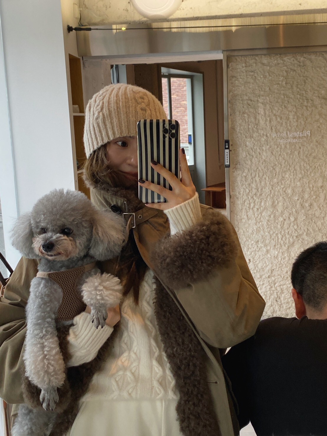 卡其綠QQ山羊絨毛領羽絨外套-S-L (Elegant & Love)