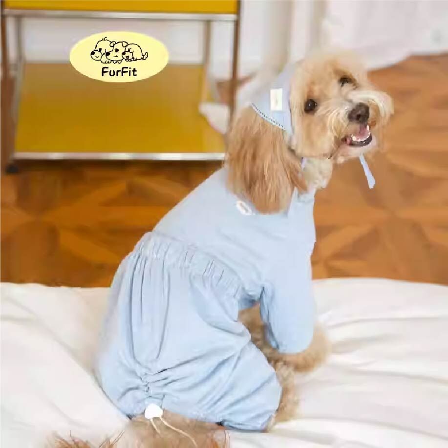 FurFit - 奶藍波波寵物四腳衣 送頭巾