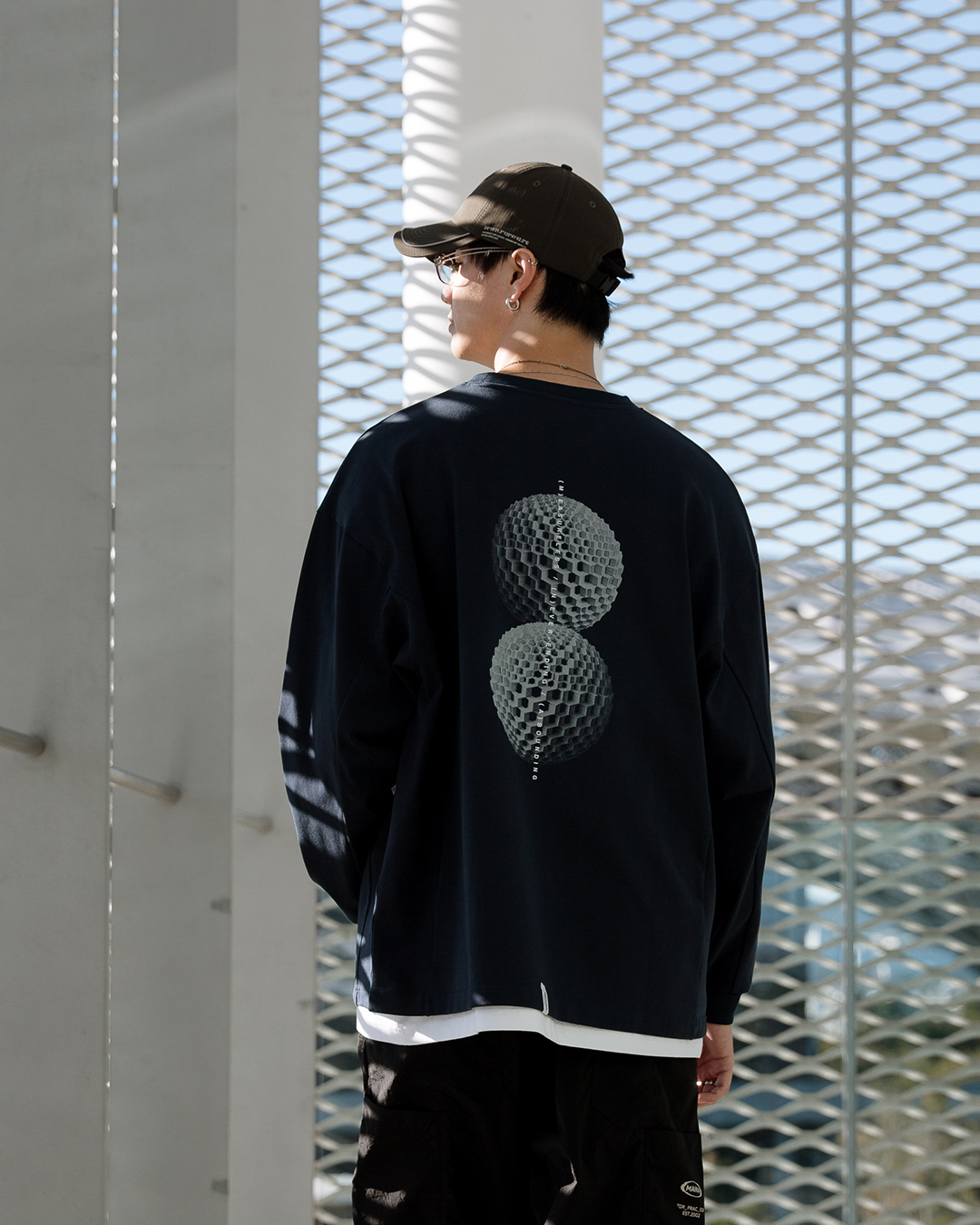 MANIA 薄長 長TEE 親膚低敏棉 深藍/米白 25 A/W Graphic Pocket LS Tee