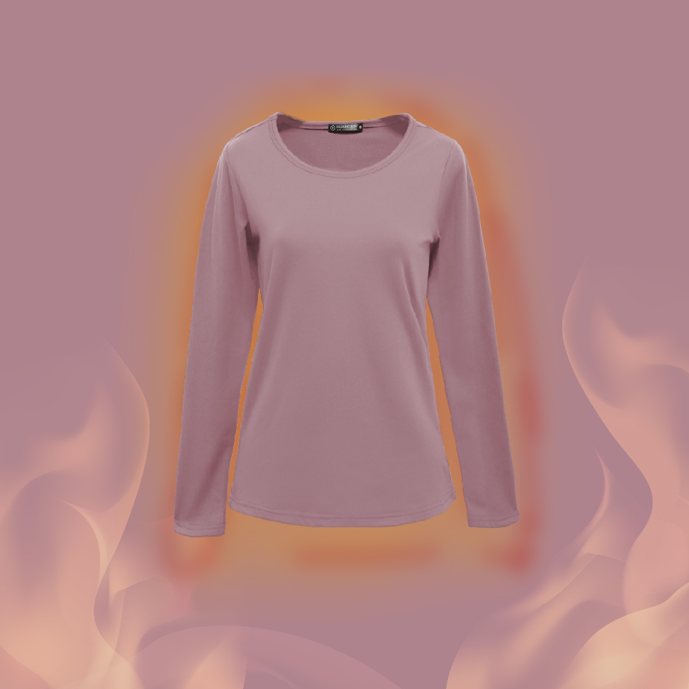 【圓領】速暖絨保暖衣3.0-櫻花粉