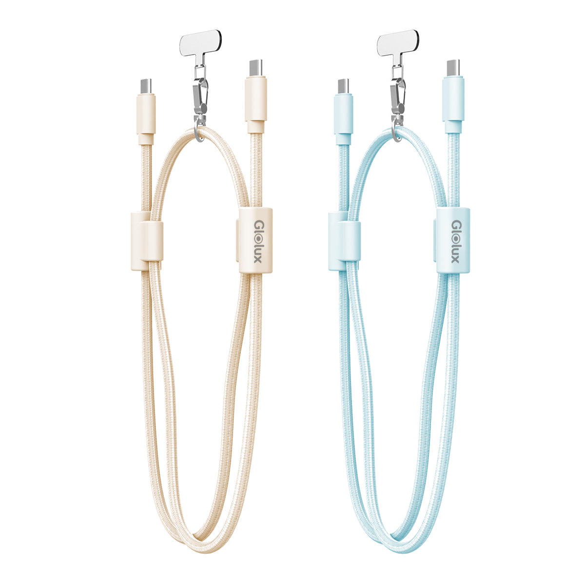Glolux 60W Braided USB‑C Lanyard Fast‑Charge Cable – 1.5 m, Adjustable