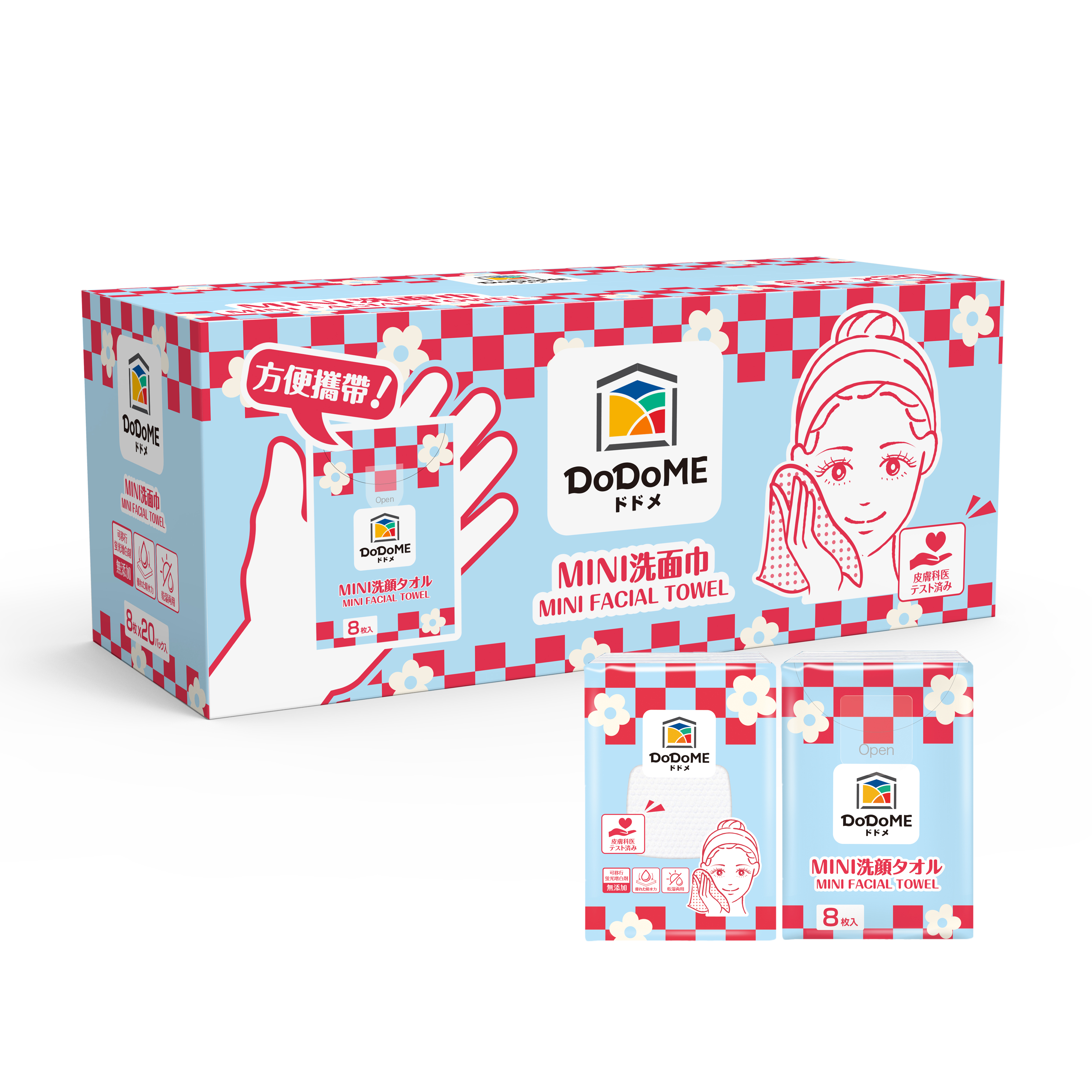 DoDoME MINI 洗面巾8片×20包