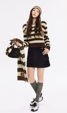 【現貨】【Wacky Willy】Women's Cable Open Collar Pullover