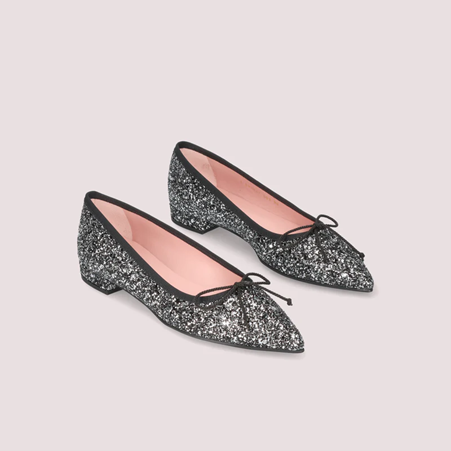 1PB0109-023 [PRETTY BALLERINAS] Clementine Ballet Flats Black Fabrics #47019_D (BR)