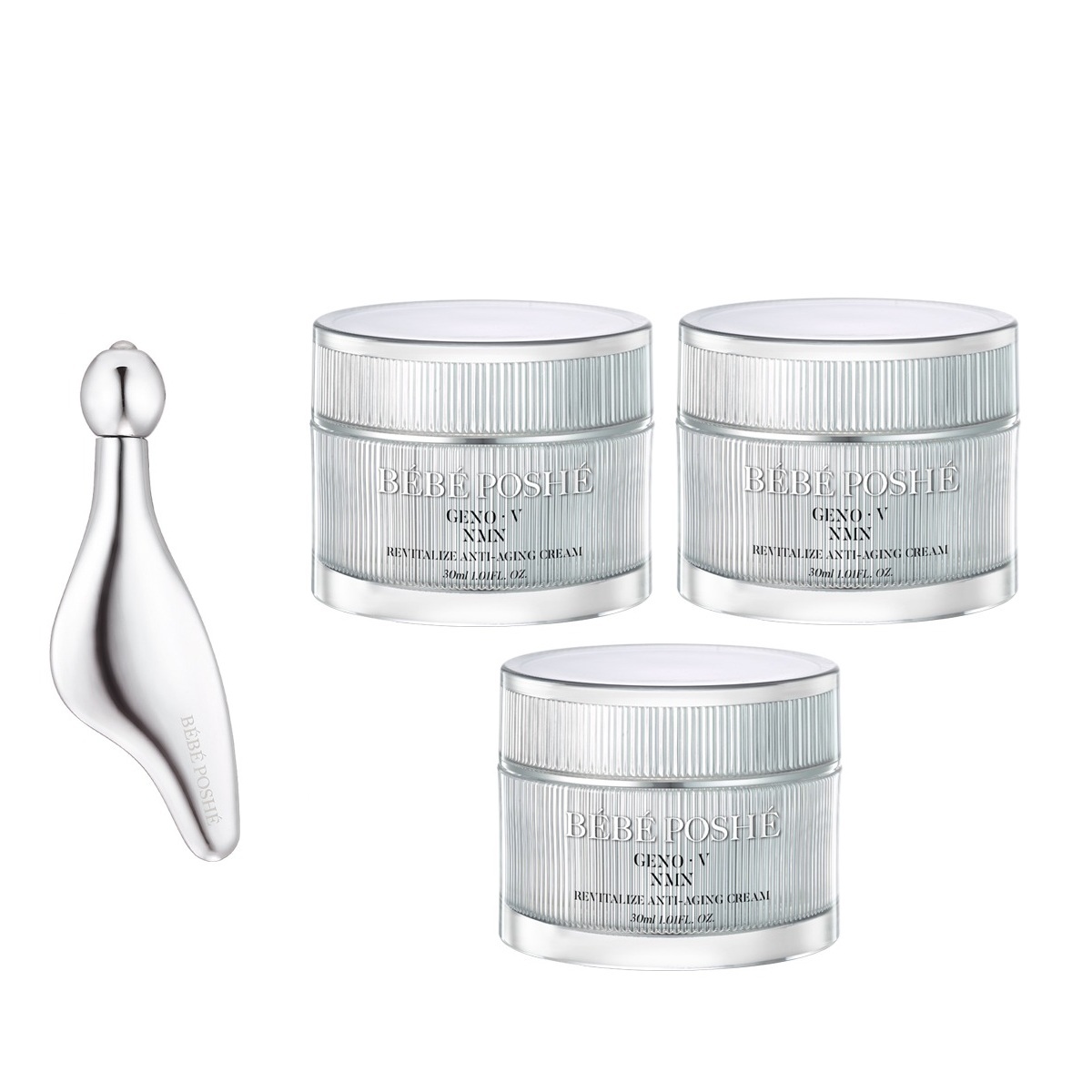 奢華寶貝 GenoV 活煥肌源NMN白金撫紋乳霜 (30ml) x3盒 + 全方位緊緻拉提棒 (EXP:2028.04)