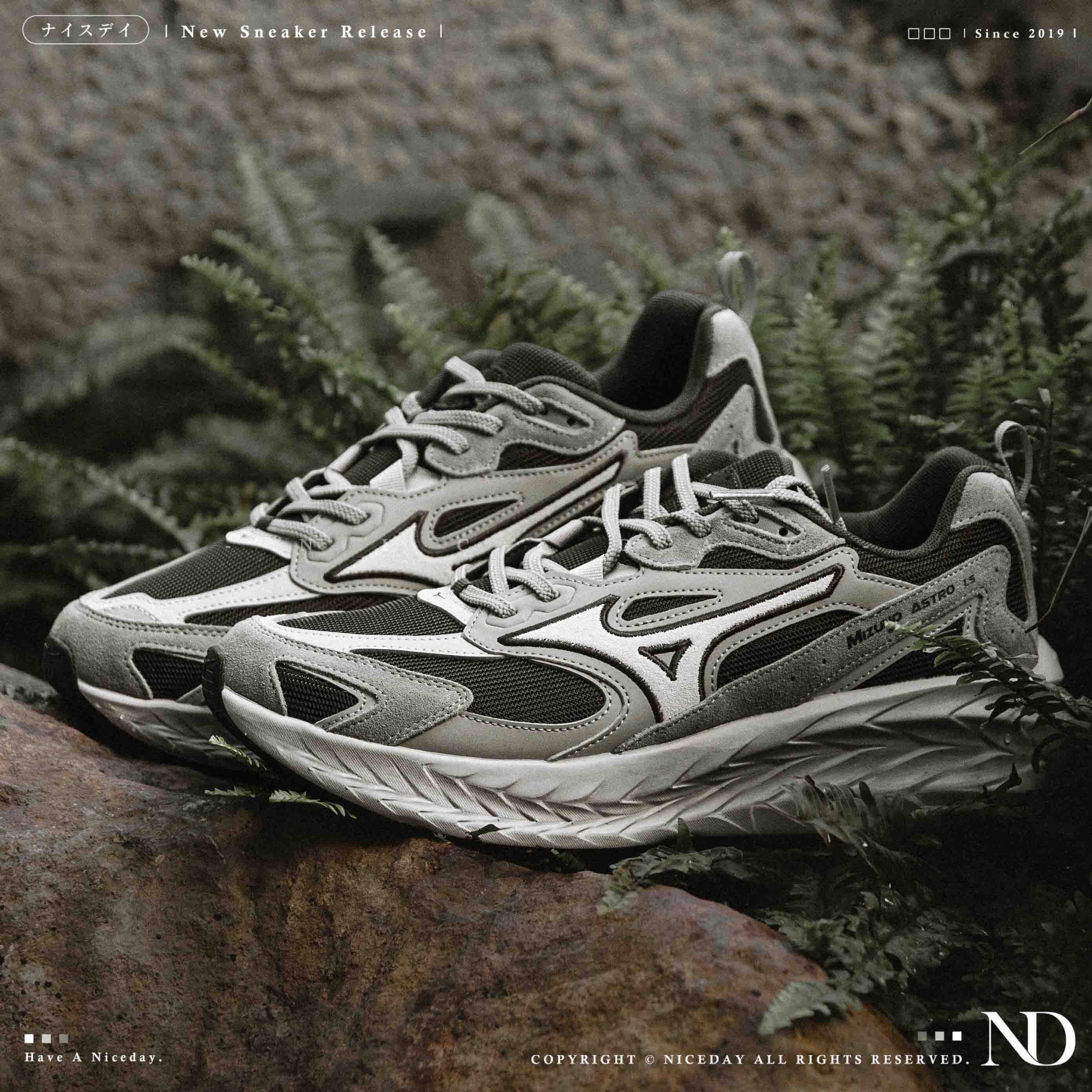 NICEDAY 代購 Ｍizuno Astro LS 反光 復古 灰 淺灰 經典灰 灰白 鐵灰 男女鞋 機能慢跑 D1GH252103