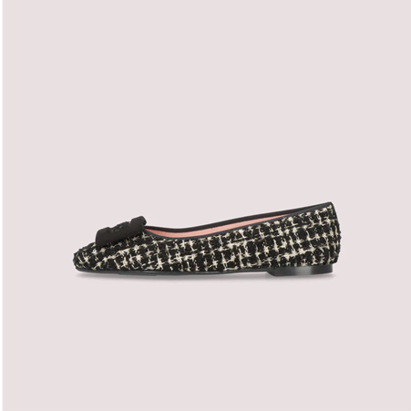 1PB0109-040 [PRETTY BALLERINAS] Camille Ballet Flats Black Fabric #50701_B (BR)