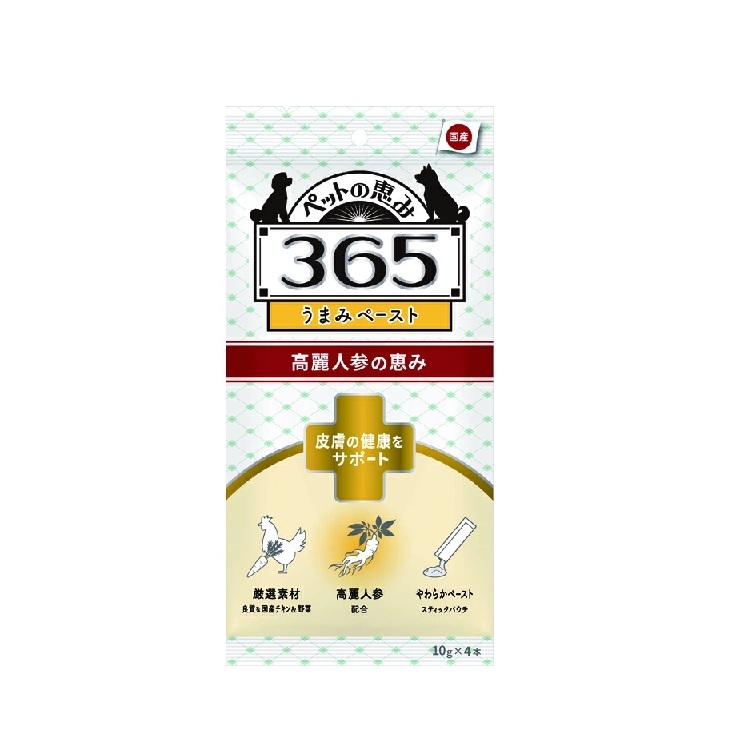 (PW) PET 365 犬用 皮膚護理 高麗人參 雞肉 肉醬小食 10gx4本