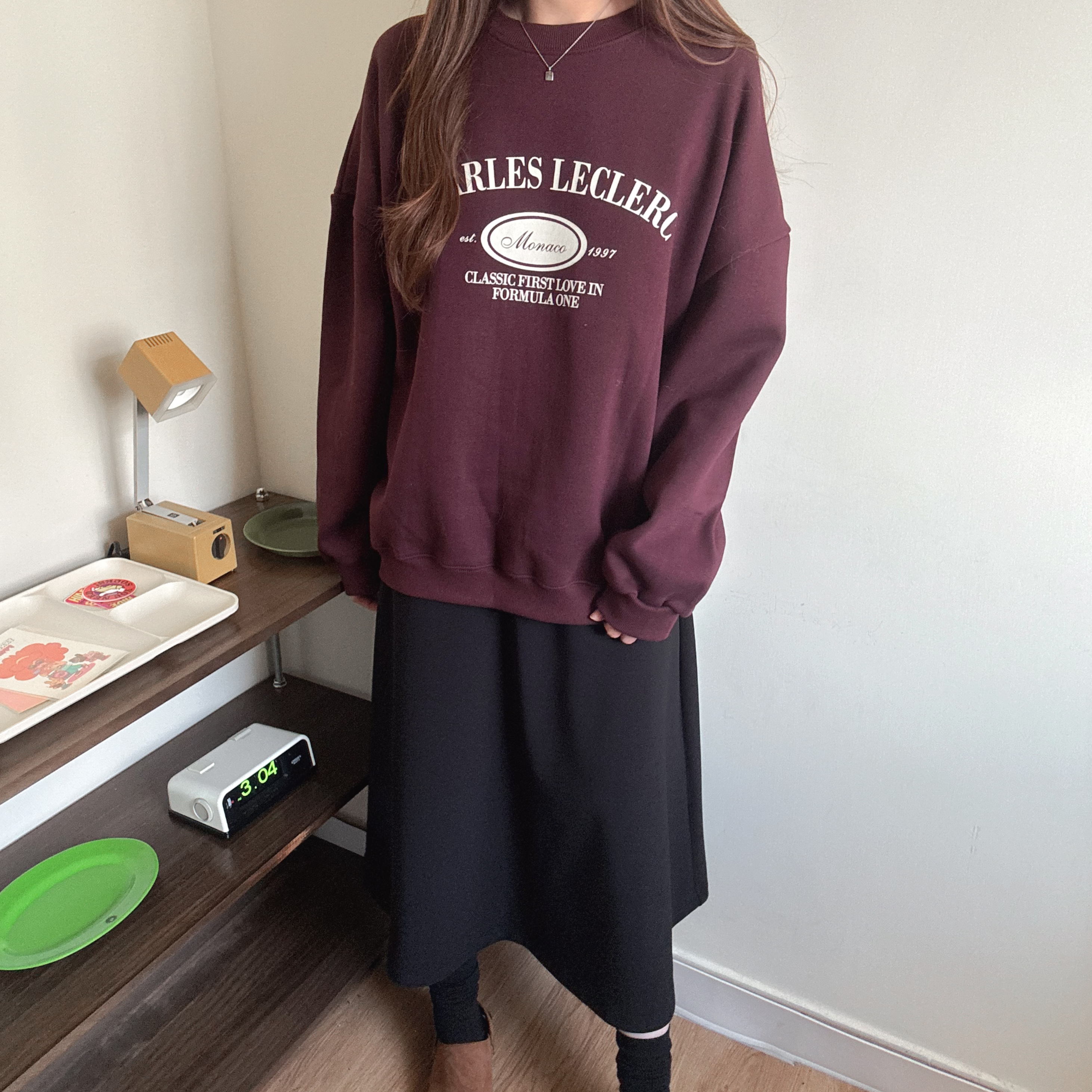 文字print毛底衞衣