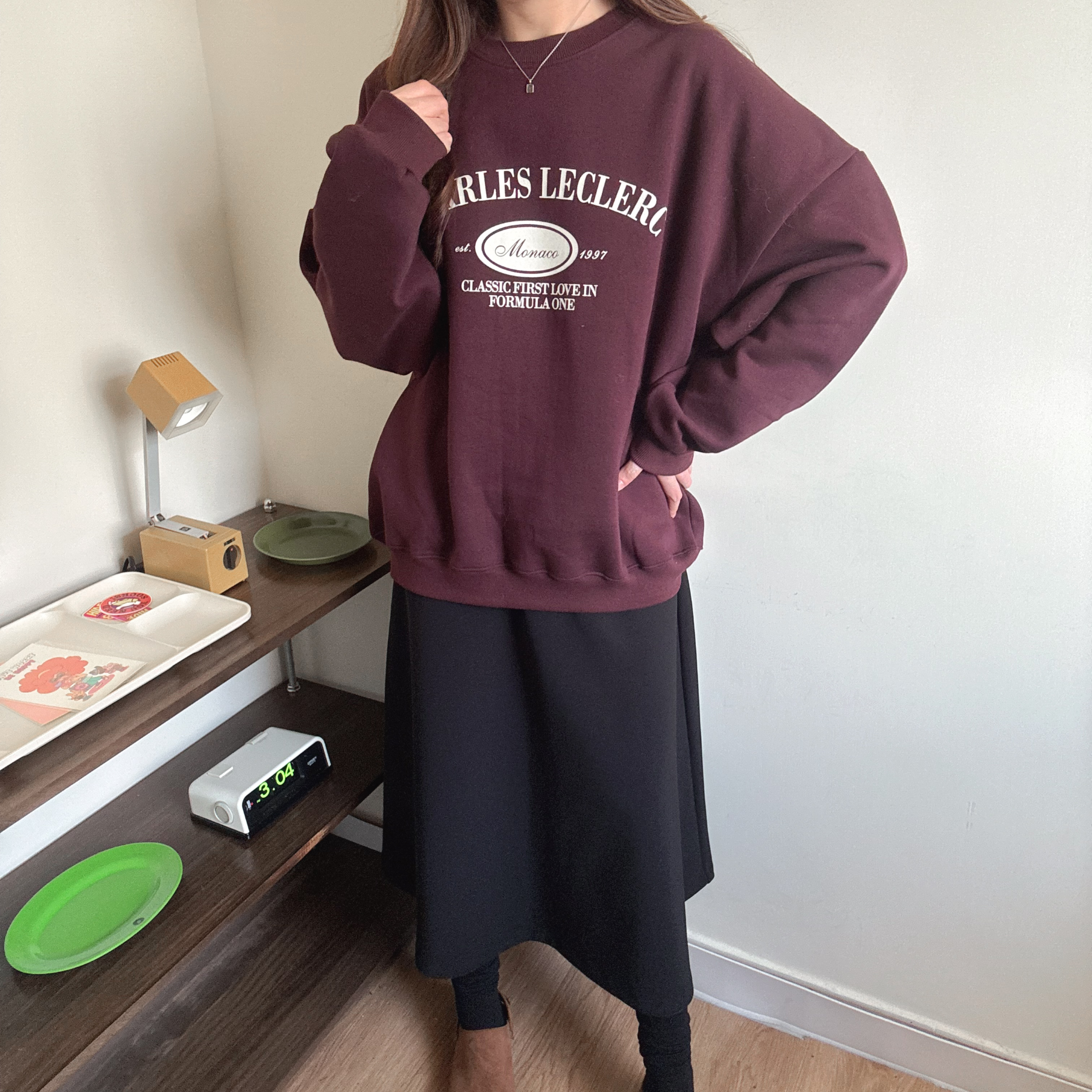 文字print毛底衞衣