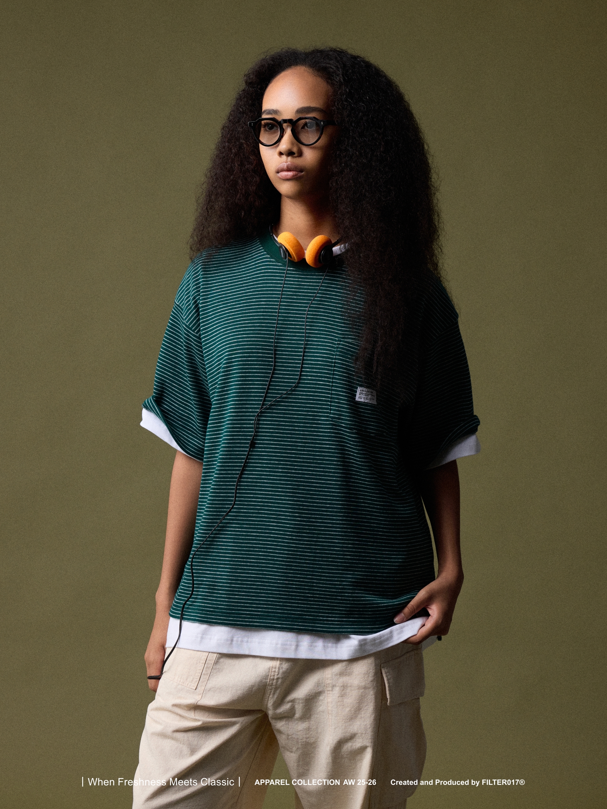 FILTER017® 針織口袋條紋短T