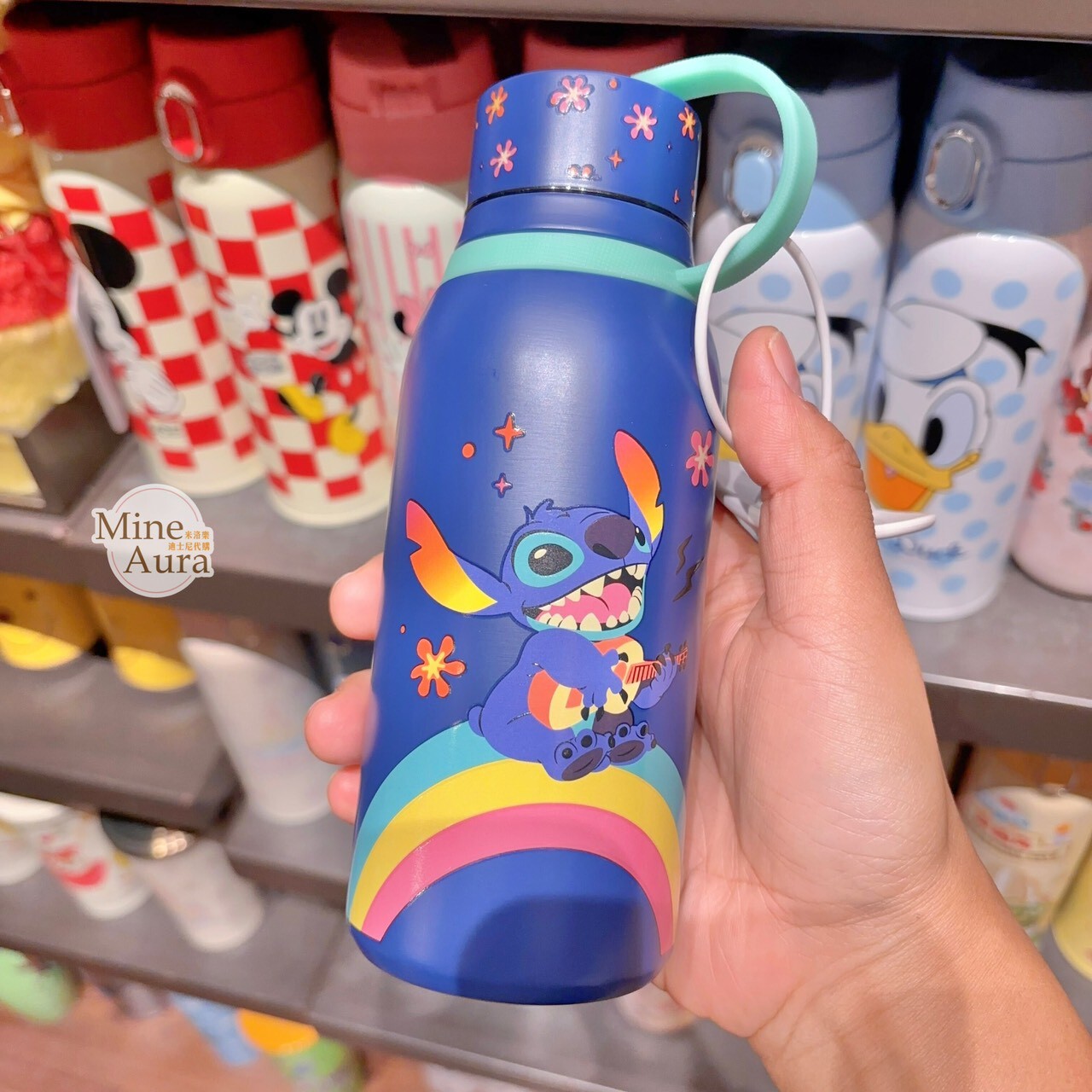 史迪奇 Stitch 圖案 藍色底 手提 水壺 星際寶貝 Lilo & Stitch -上海迪士尼樂園