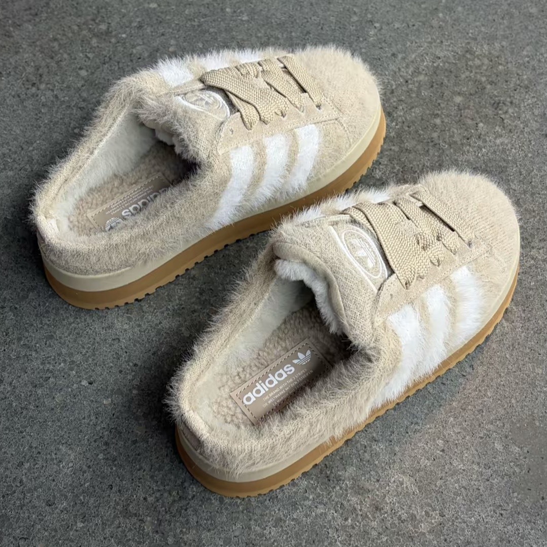 【代購】adidas Originals CAMPUS 00s Winter Row｜冬季暖絨限定款｜復古厚感半拖／女款 JR6159