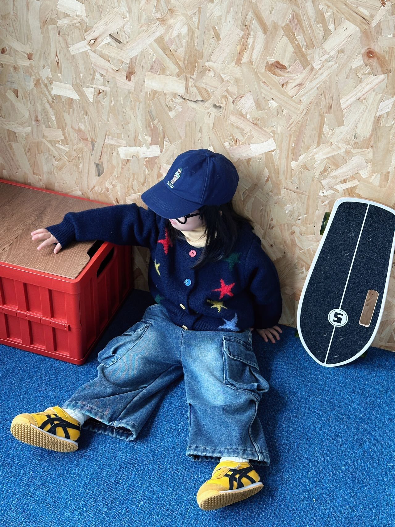 百搭大口袋加絨牛仔褲