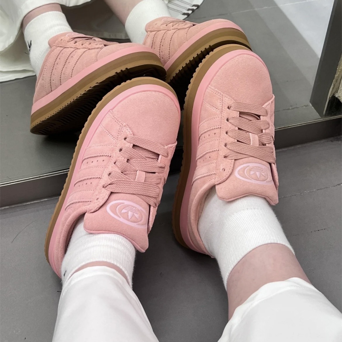 【代購】adidas Originals CAMPUS 00s「面包鞋」包頭拖鞋｜經典復古厚感半拖｜女款 粉色