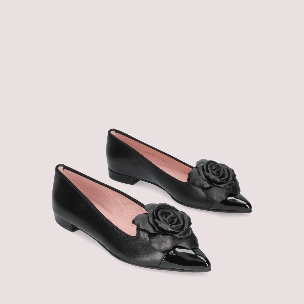 1PB0109-036 [PRETTY BALLERINAS] Clementine Black Leather Loafers #50639_B (BR)