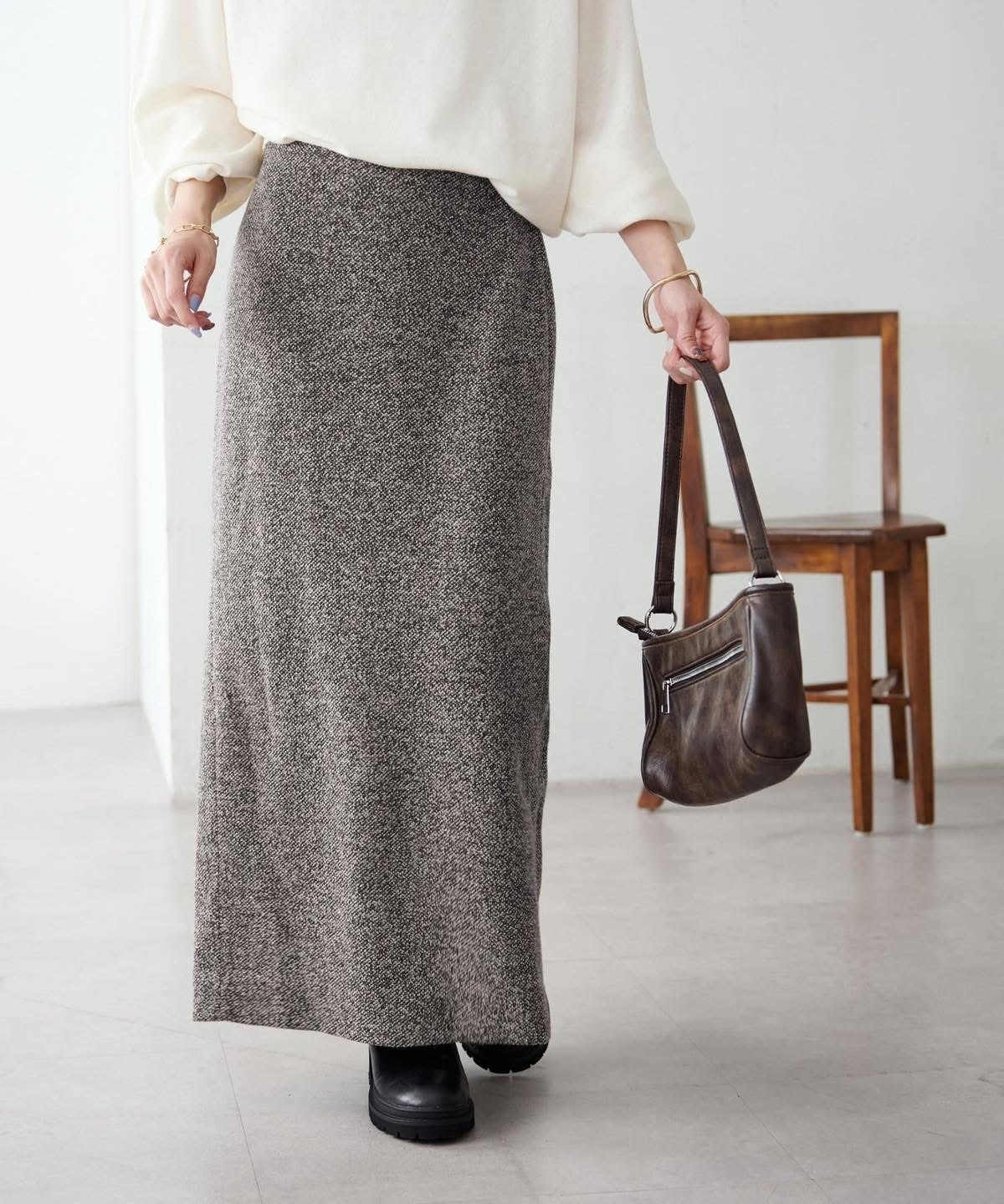 DISCOAT(ディスコート)  ツイードナロースカート咖（DCZ1052101A0002）