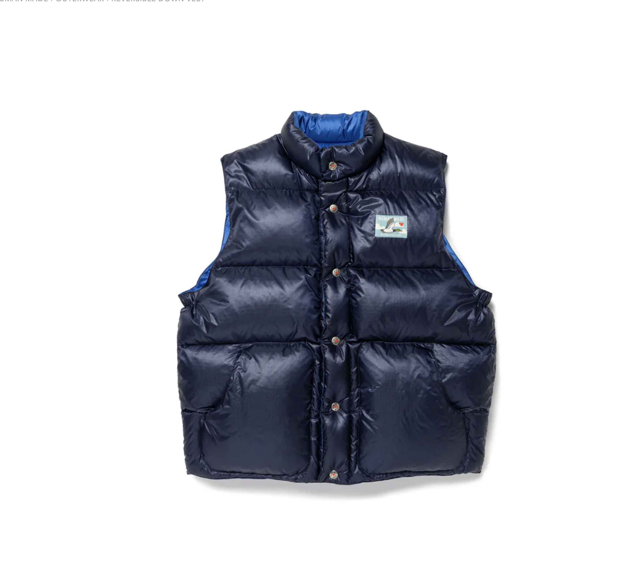 【HUMAN MADE】1115 發售 雙面穿 REVERSIBLE DOWN VEST