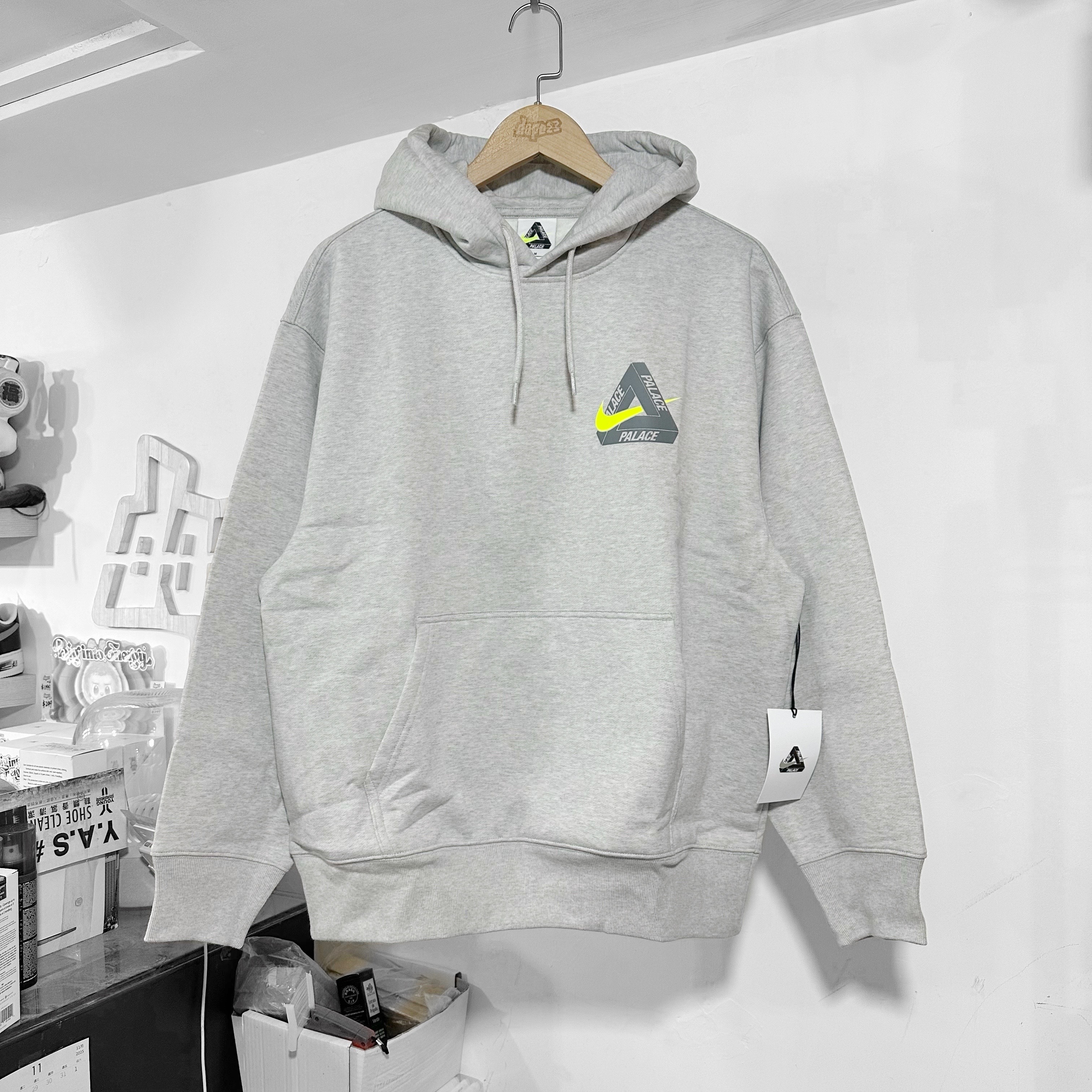 Palace x Nike Tri Swoosh Hoodie 聯名 Grey Marl