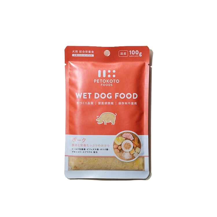 (PW) PETTOKOTO 獸醫研發 犬用豚肉 綜合營養 濕糧 100g