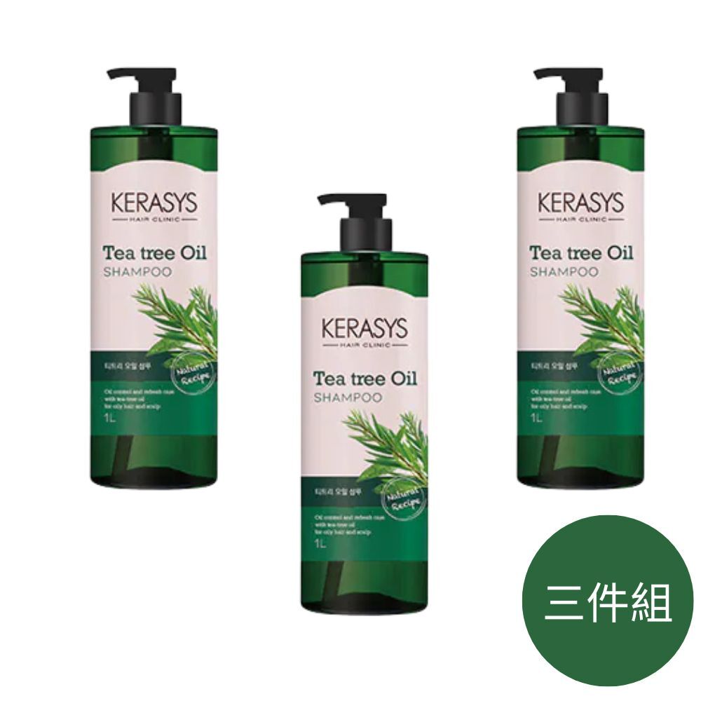 KeraSys 可瑞絲 洗髮精-茶樹清爽 1000MLX3件組
