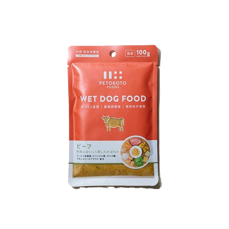 (PW) PETTOKOTO 獸醫研發 犬用牛肉 綜合營養 濕糧 100g