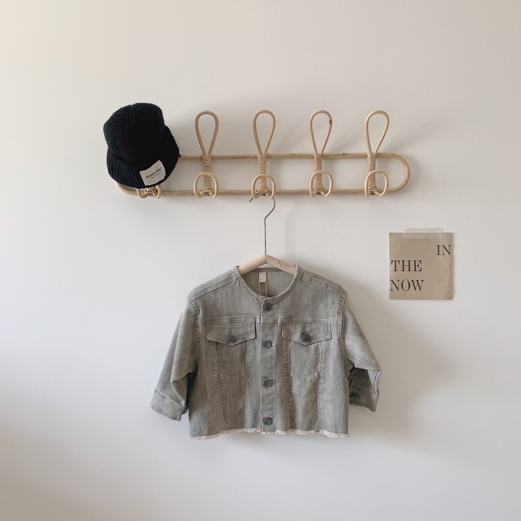 灰白刷色牛仔外套