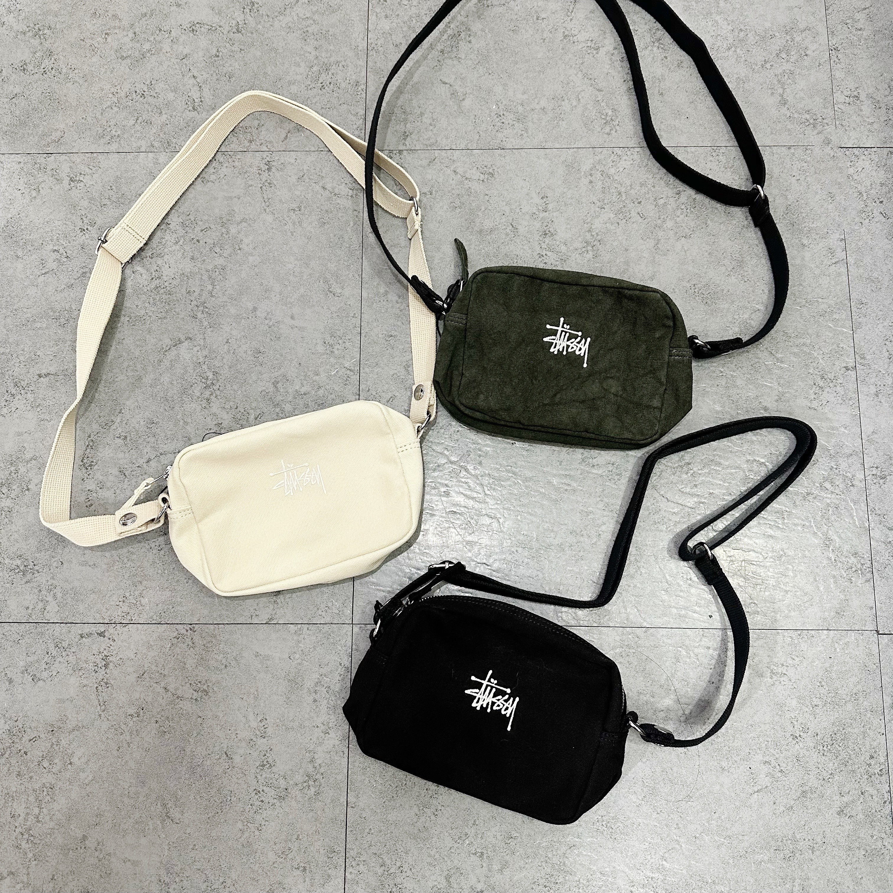 STUSSY CANVAS SIDE POUCH BAG三色色·帆布袋仔
