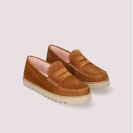 1PB1113-150 PRETTY BALLERINAS Josephine Brown Suede Loafers #49621_V (S-K11-E)